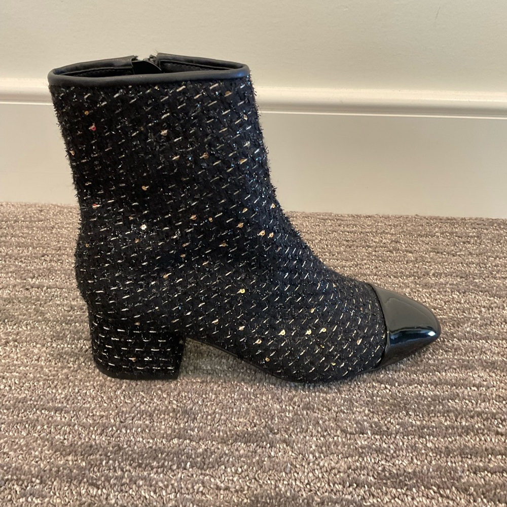 Steve Madden Eiffel Boot in Black Tweed Patent Toe - Picture 6 of 7